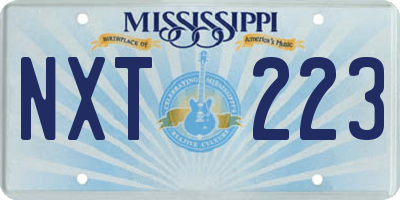 MS license plate NXT223