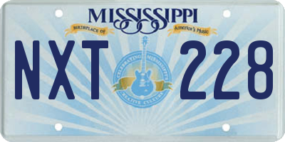 MS license plate NXT228