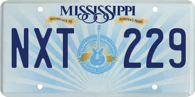 MS license plate NXT229
