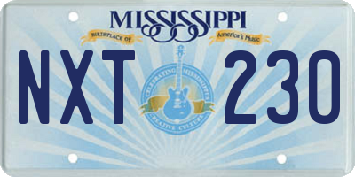 MS license plate NXT230