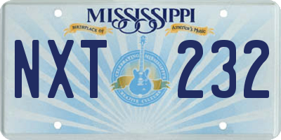 MS license plate NXT232