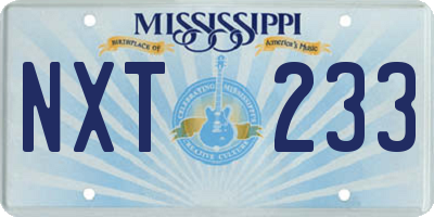 MS license plate NXT233