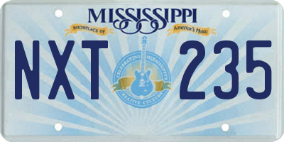 MS license plate NXT235