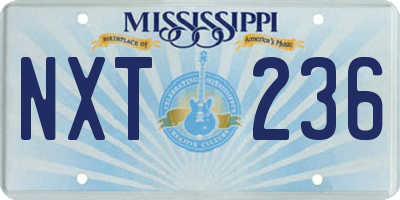 MS license plate NXT236