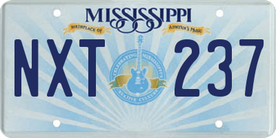 MS license plate NXT237