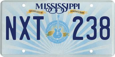MS license plate NXT238