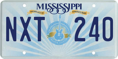 MS license plate NXT240