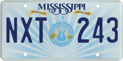 MS license plate NXT243