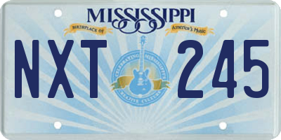 MS license plate NXT245