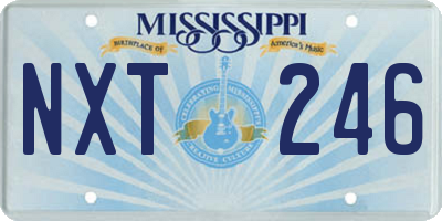 MS license plate NXT246