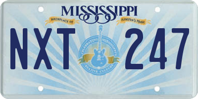 MS license plate NXT247
