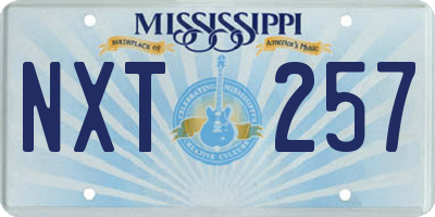 MS license plate NXT257
