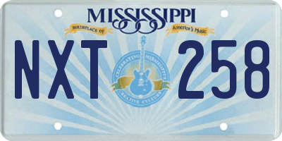 MS license plate NXT258