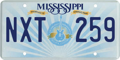 MS license plate NXT259