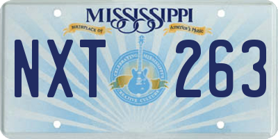MS license plate NXT263