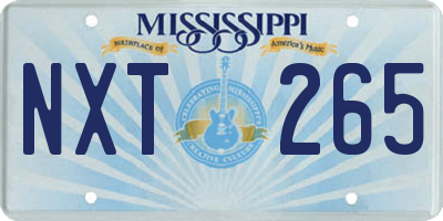 MS license plate NXT265