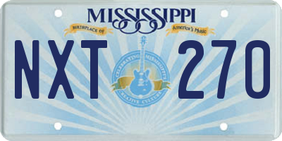 MS license plate NXT270