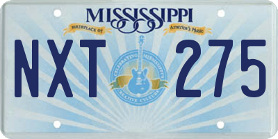 MS license plate NXT275