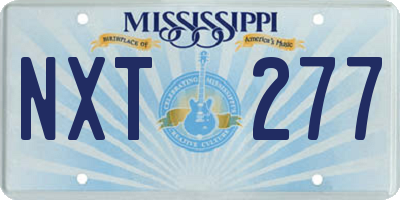 MS license plate NXT277