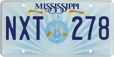 MS license plate NXT278