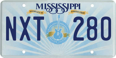 MS license plate NXT280