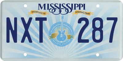 MS license plate NXT287