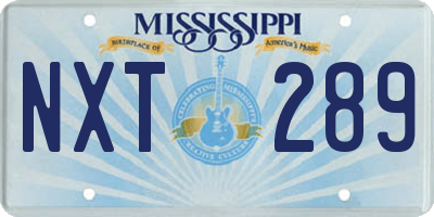 MS license plate NXT289