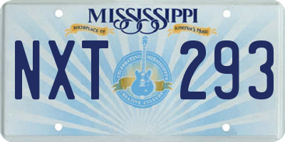 MS license plate NXT293