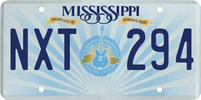 MS license plate NXT294