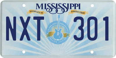 MS license plate NXT301