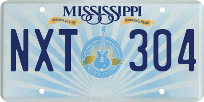 MS license plate NXT304