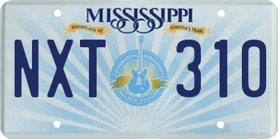 MS license plate NXT310