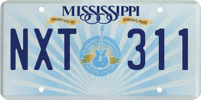 MS license plate NXT311