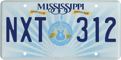 MS license plate NXT312