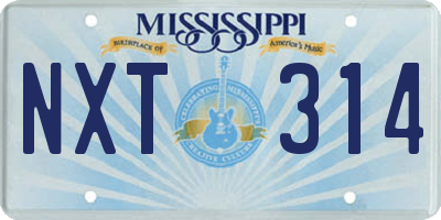 MS license plate NXT314