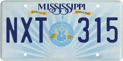 MS license plate NXT315