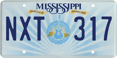 MS license plate NXT317