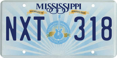 MS license plate NXT318