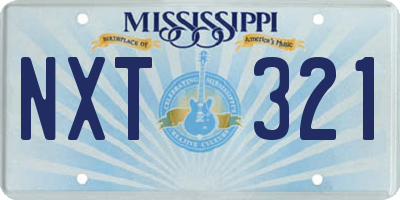 MS license plate NXT321