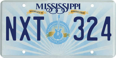 MS license plate NXT324