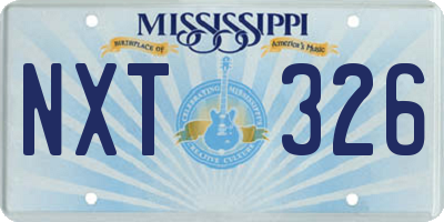 MS license plate NXT326