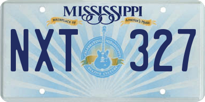 MS license plate NXT327