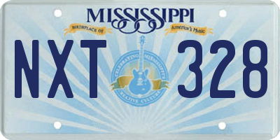MS license plate NXT328