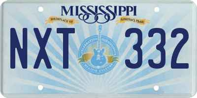 MS license plate NXT332