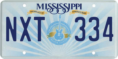 MS license plate NXT334