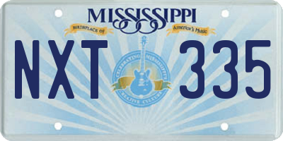 MS license plate NXT335