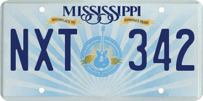 MS license plate NXT342