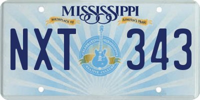 MS license plate NXT343
