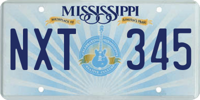 MS license plate NXT345