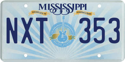 MS license plate NXT353